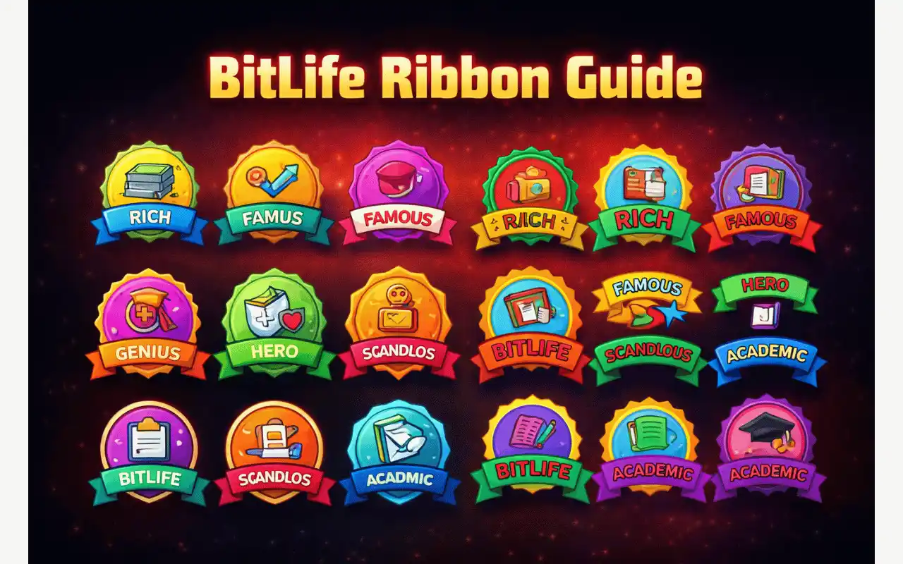 Complete BitLife ribbon guide with all ribbon names and icons