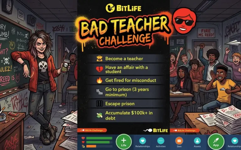 Bad Teacher Challenge in Bitlife
