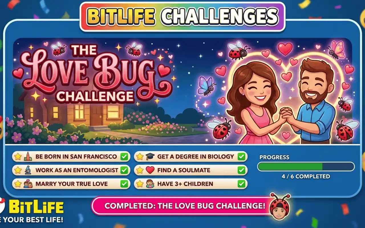 Love bug challenge Bitlife complete detail