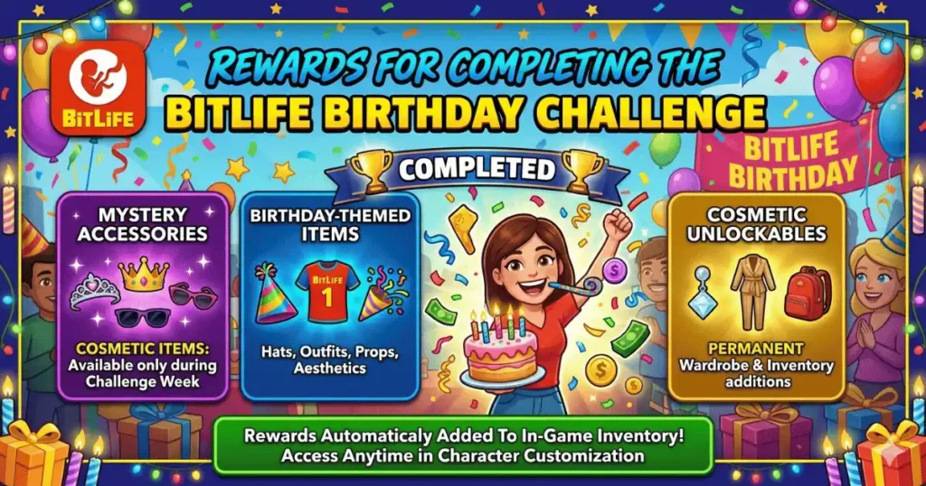 Rewards for Completing the BitLife Birthday Challenge